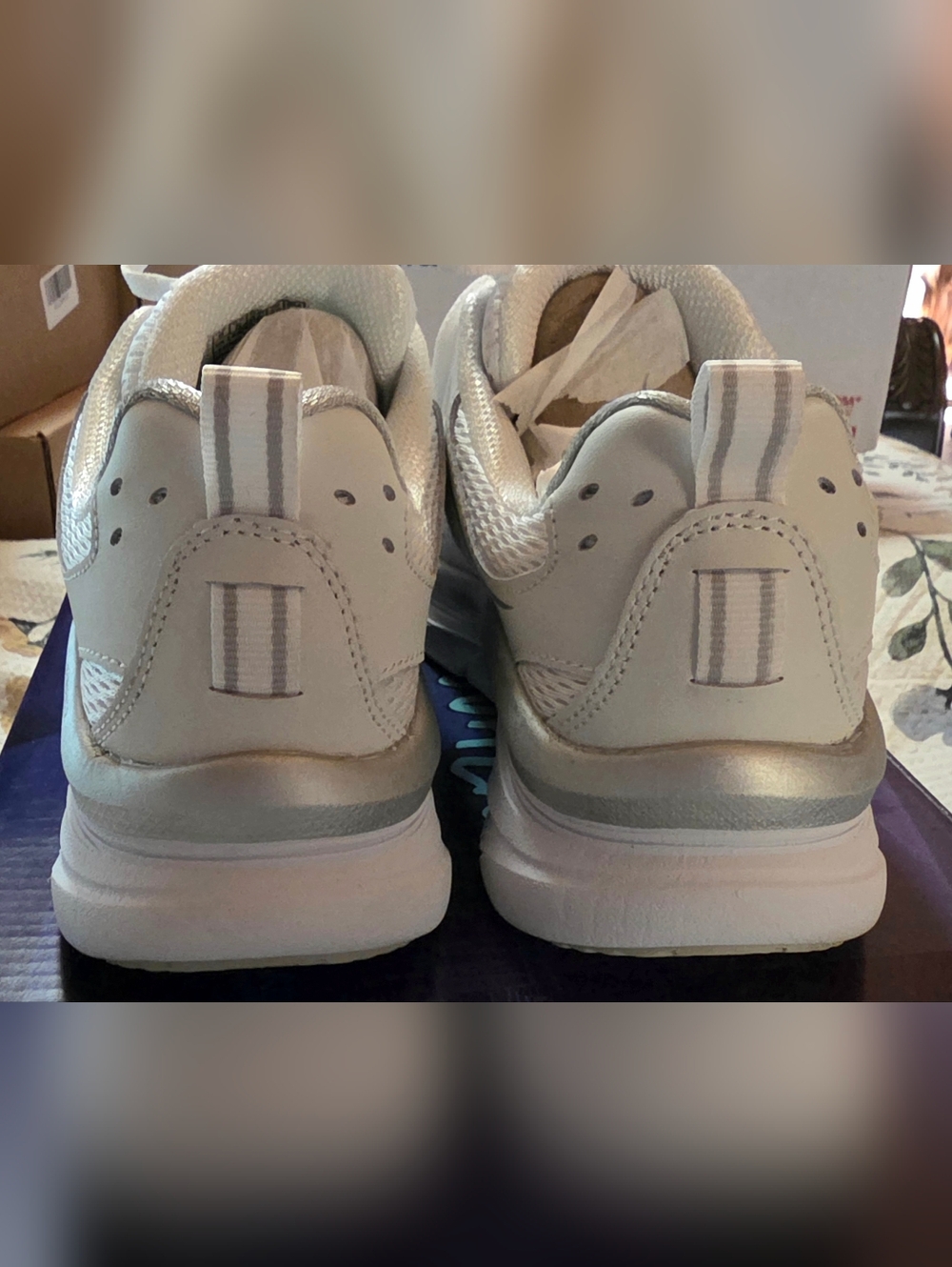 Skechers D'Lux Walker Women's White Athletic Sneakers - Picture 2 of 9